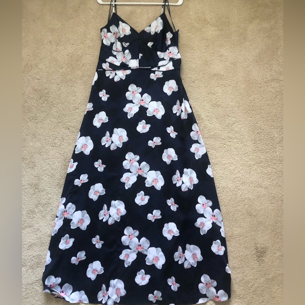 Banana Republic navy floral formal maxi dress size 6